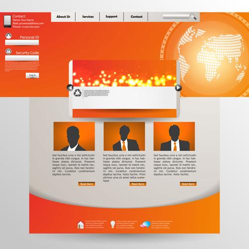 橘色明亮系地球背景网站设计图片